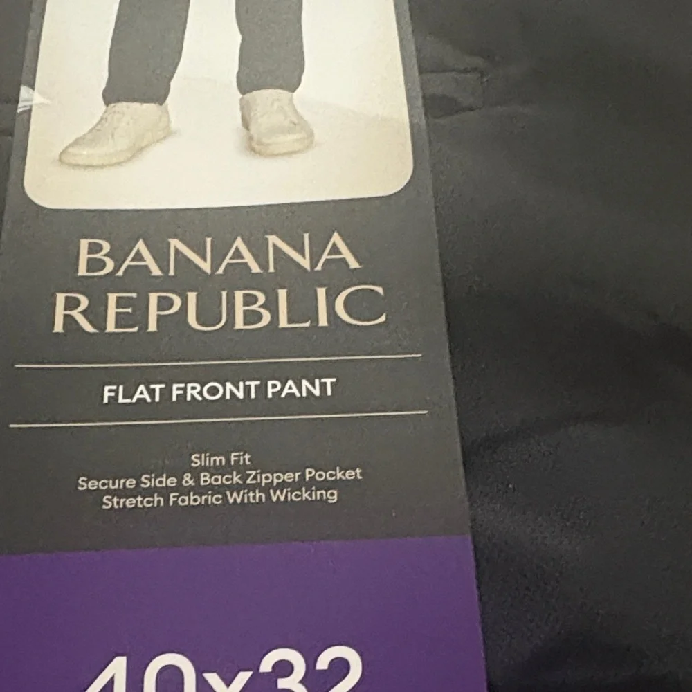 Banana Republic Charcoal Flat Front Trousers
